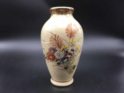 沈寿官萨摩烧冰裂描金花插名家拍品