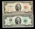 1976年、1953年美國2美元紙鈔各一枚
