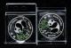 1997年朝鮮熊貓1盎司銀幣二枚