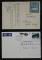 [1]廈門航空寄日本明信片一件、貼普21（20分）、T44（16-16）各一枚、銷10月18日廈門海關戳[2]外國明信片實寄一件