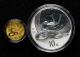 2013年癸巳蛇年生肖精製金銀幣二枚一套（含1/10盎司金、1盎司銀、原盒、帶證書）