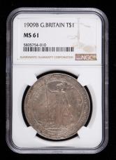 1909年英国站洋26.96克银币（NGC MS61）