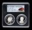 1993年毛澤東誕辰100周年27克、1盎司精製銀幣各一枚，共二枚