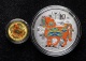 2014年甲午馬年生肖精製彩金銀幣二枚一套（含1/10盎司金、1盎司銀）