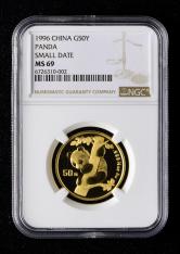 1996年熊猫1/2盎司普制金币（小字版）