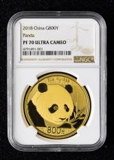 2018年熊猫50克精制金币