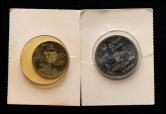 1976年加拿大48.6克、24.3克银币各一枚，共二枚