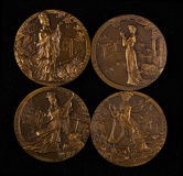 上海造币有限公司造中国古典四大美女系列大铜章四枚一套