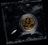 1992年第2届香港国际钱币展销会1/10盎司金+1/28盎司银精制双金属币