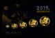 2019年熊貓普製金幣五枚一套（含30克、15克、8克、3克、1克）