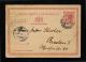 香港寄德國香港女皇4先時郵資片、銷香港戳、德國落戳