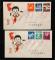 紀64少先隊總公司首日封北京寄日本郵趣協會一套、銷11月10日北京首日紀念戳