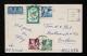 1957年上海航空寄荷蘭明信片、貼普票、紀票四枚、銷12月11日上海戳