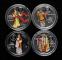 1999年中國京劇藝術第（1）組1盎司精製彩銀幣四枚一套