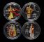 1999年中國京劇藝術第（1）組1盎司精製彩銀幣四枚一套