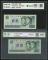 第四套/第四版人民幣1980年版2元、1990年版2元各一枚，共二枚(部分綠鑽熒光版）
