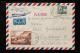 1958年湖北黃石市航空寄德國封、貼紀42工代會一套、紀票、普票四枚、銷1月6日湖北黃石市戳