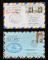 1987年巴林、法蘭克福航空寄北京漢莎航空首航郵資郵簡、明信片各一件、貼德國郵票二枚、銷巴林戳、德國戳、紀念戳、北京落戳、北京海關落戳（一件帶退回條）