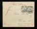 1908年青島寄德國封、貼德國在華客郵膠州灣中國幣值特印郵票2分雙連一件、銷9月25日青島戳