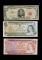 1974年、1973年加拿大紙鈔、1963年美國5美元紙鈔各一枚，共三枚