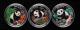 1997年-1999年熊貓1盎司精製彩銀幣各一枚，共三枚