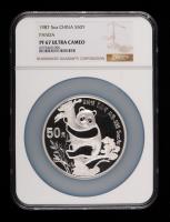 1987年熊猫金币发行5周年5盎司精制银币