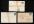 [1]1957年湖北武汉寄上海明信片一件、贴普8（4分）一枚、销11月6日湖北武汉戳、11月9日上海落戳[2]上海寄本埠明信片二件、贴普8（2分）二枚、销上海戳