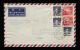 1950年上海航空寄美國封、貼華東區孫像、華北區票五枚、銷上海戳