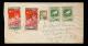 1950年廣州寄美國封、貼紀票原版、改票五枚、銷廣州戳