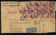 1950年北京航空掛號寄捷克封、貼華北區農耕圖1萬元15枚（均為連票）、銷4月22日北京戳（殘封）