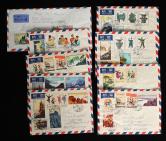 贴纪110万隆二套、特57黄山全、纪特票22枚实寄封九件