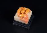 寿山石瑞兽印玺摆件