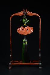寿山石芙蓉石凤牌挂件