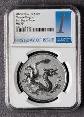 2025年中國龍31.104克普製銀幣