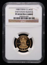 1988年释迦摩尼佛1/4盎司精制金章一枚（NGC PF68）